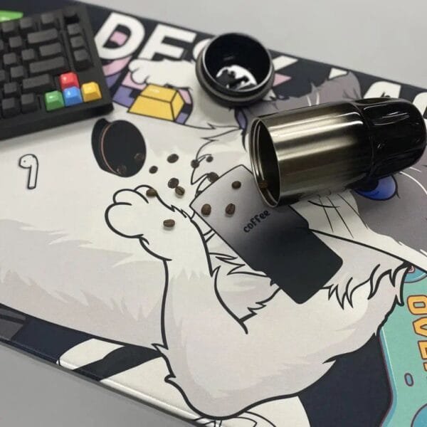 Cute Cat XXL Gaming Mousepad - Non-Slip, Stitched Edges, HD Print Desk Mat - Image 4