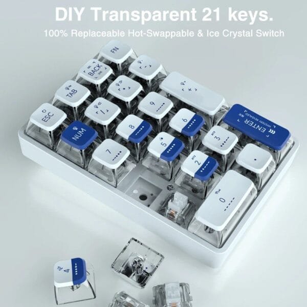 Multi-Mode 21-Key Wireless Mechanical Numpad with RGB Backlight - Image 4