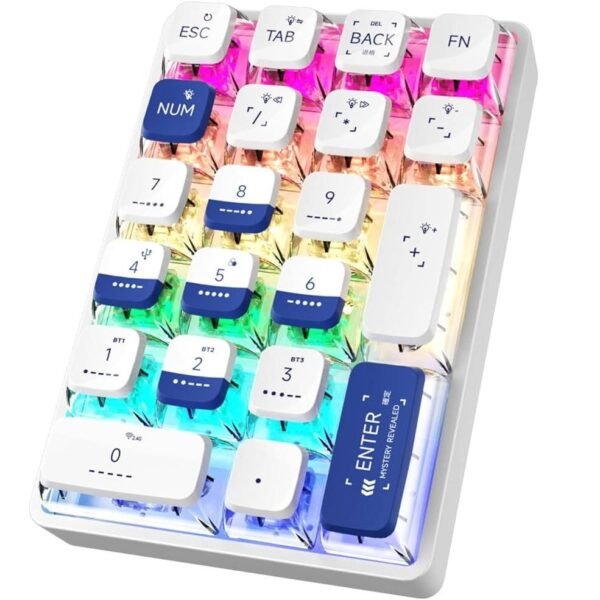 Multi-Mode 21-Key Wireless Mechanical Numpad with RGB Backlight