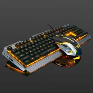 Glowing Mechanical Gaming Keyboard & Mouse Set - Precision Wired Combo