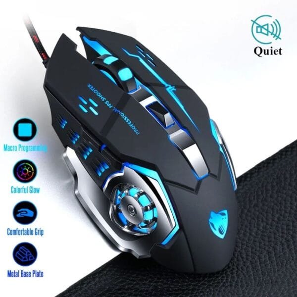 3200DPI High-Precision Gaming Mouse - 8D Wired Optical with Silent Click & LED Backlight - Image 2