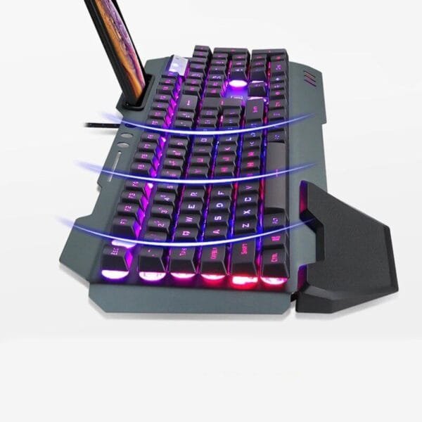 Sleek RGB LED Backlit Gamer Keyboard & Mouse Combo with Ergonomic Design and Waterproof Build - Image 3