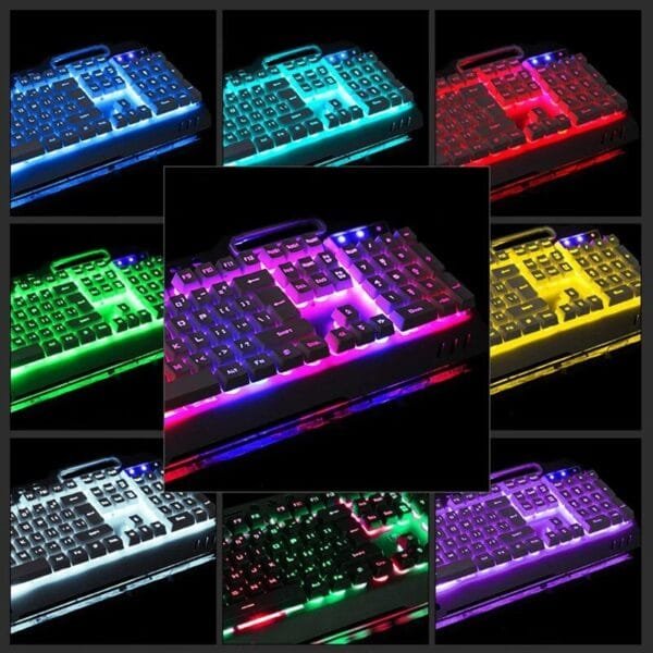 Sleek RGB LED Backlit Gamer Keyboard & Mouse Combo with Ergonomic Design and Waterproof Build - Image 4