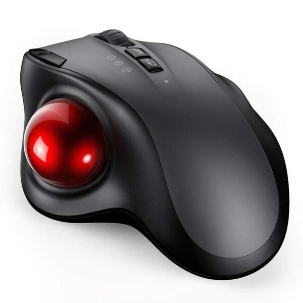 Rechargeable Ergonomic Trackball Mouse - Wireless 2.4G and Bluetooth Connectivity - 2400 DPI