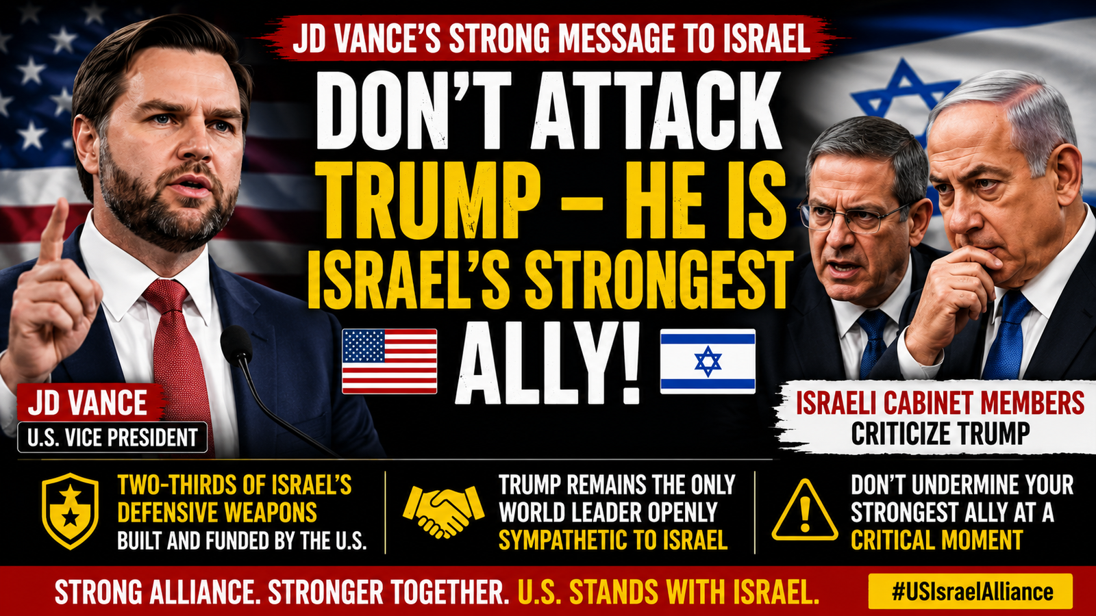 JD Vance Warns Israel Against Attacking Trump Allies | #cisnewsstudio1s